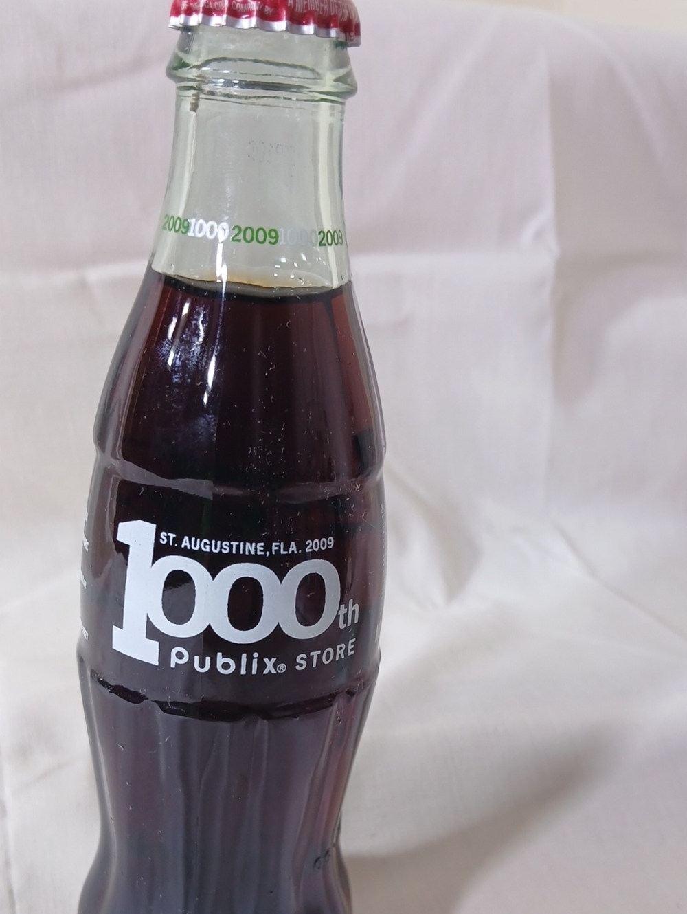 Coca Cola Vintage-Style Glass Bottle with Red Cap and White Logo
